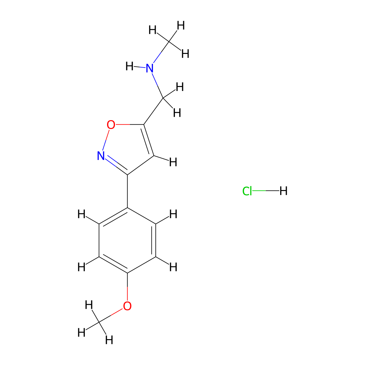 {[3-(4-Methoxyphenyl)-1,2-oxazol-5-yl]methyl}(methyl)amine hydrochloride molecular structure, CAS 1170166-70-7