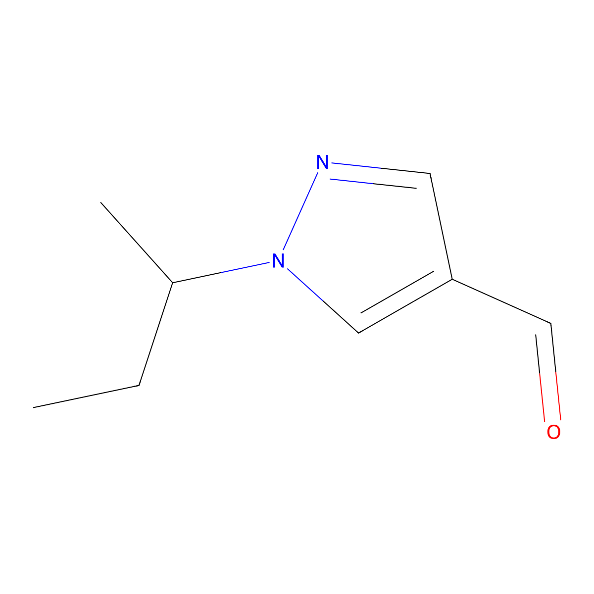 1-(butan-2-yl)-1H-pyrazole-4-carbaldehyde molecular structure, CAS 1170169-27-3