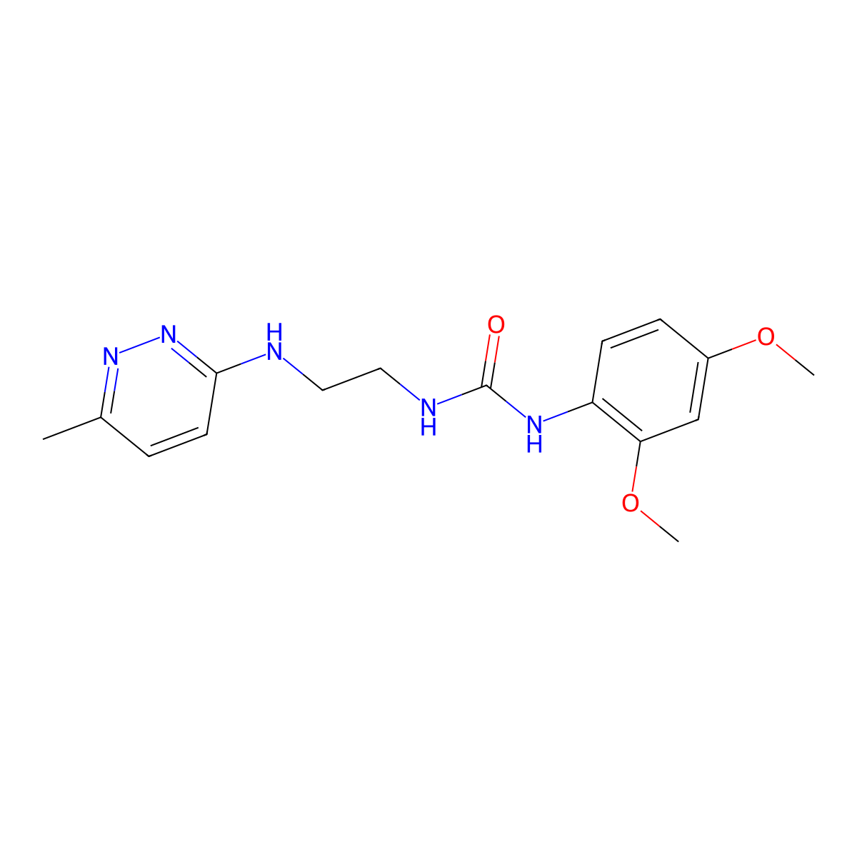 1-(2,4-Dimethoxyphenyl)-3-(2-((6-methylpyridazin-3-yl)amino)ethyl)urea molecular structure, CAS 1170169-28-4