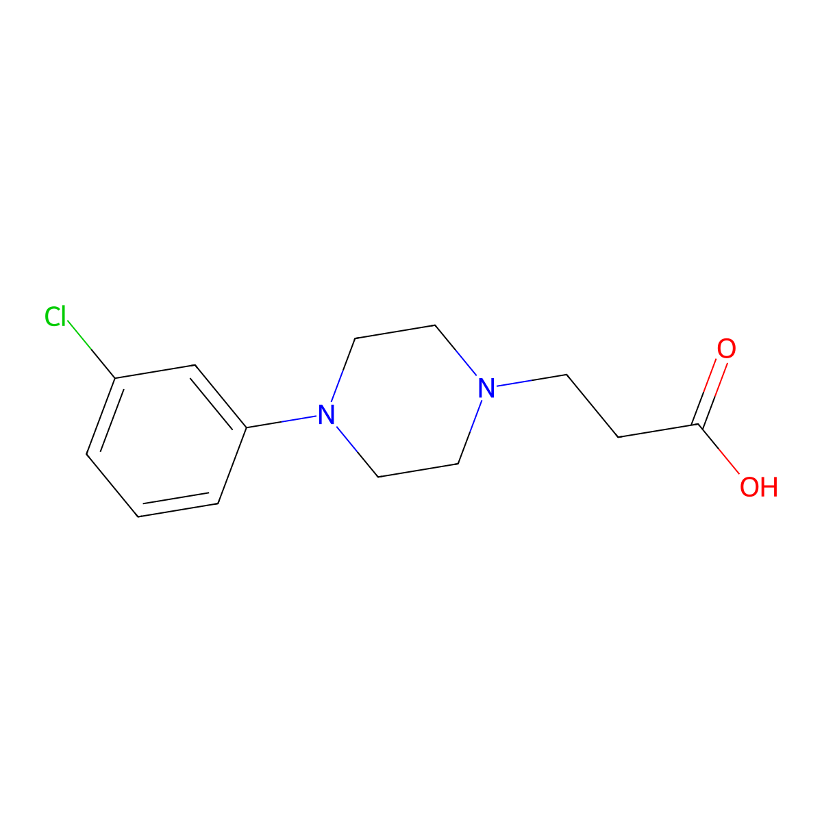 3-[4-(3-Chloro-phenyl)-piperazin-1-yl]-propionic acid molecular structure, CAS 117017-83-1