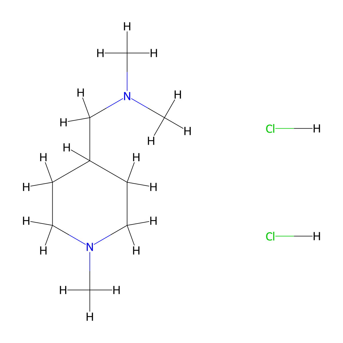 N,N-Dimethyl-1-(1-methylpiperidin-4-yl)methanamine dihydrochloride molecular structure, CAS 1170171-39-7