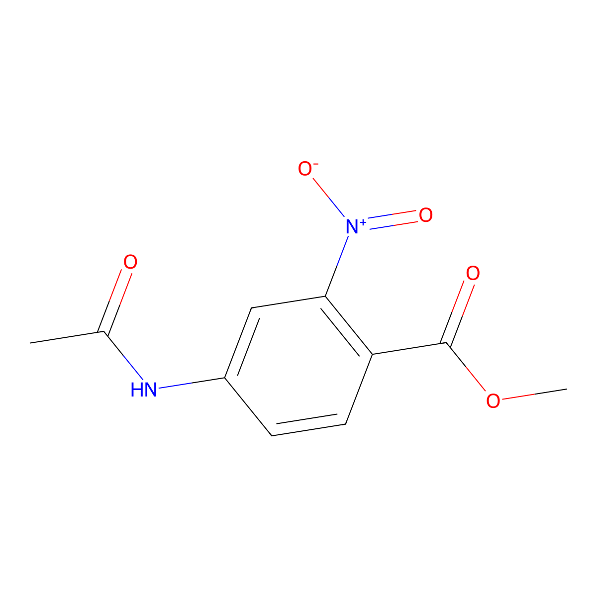 Methyl 4-(acetylamino)-2-nitrobenzoate molecular structure, CAS 1170174-35-2