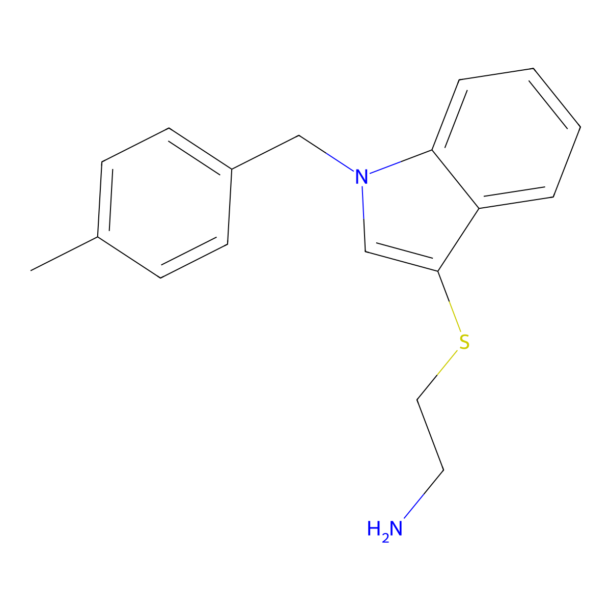 2-((1-(4-methylbenzyl)-1H-indol-3-yl)thio)ethanamine molecular structure, CAS 1170177-24-8