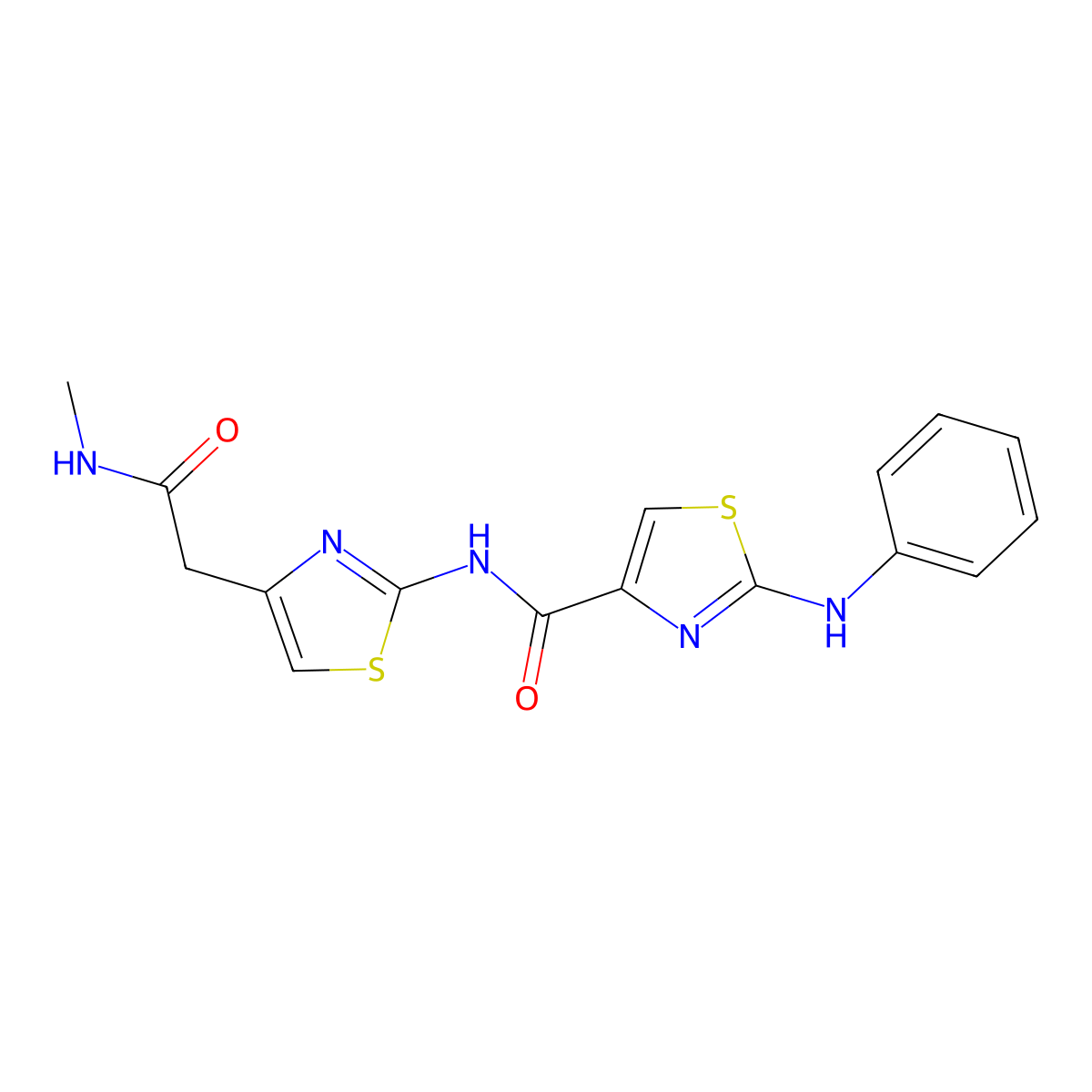 N-(4-(2-(methylamino)-2-oxoethyl)thiazol-2-yl)-2-(phenylamino)thiazole-4-carboxamide molecular structure, CAS 1170177-48-6