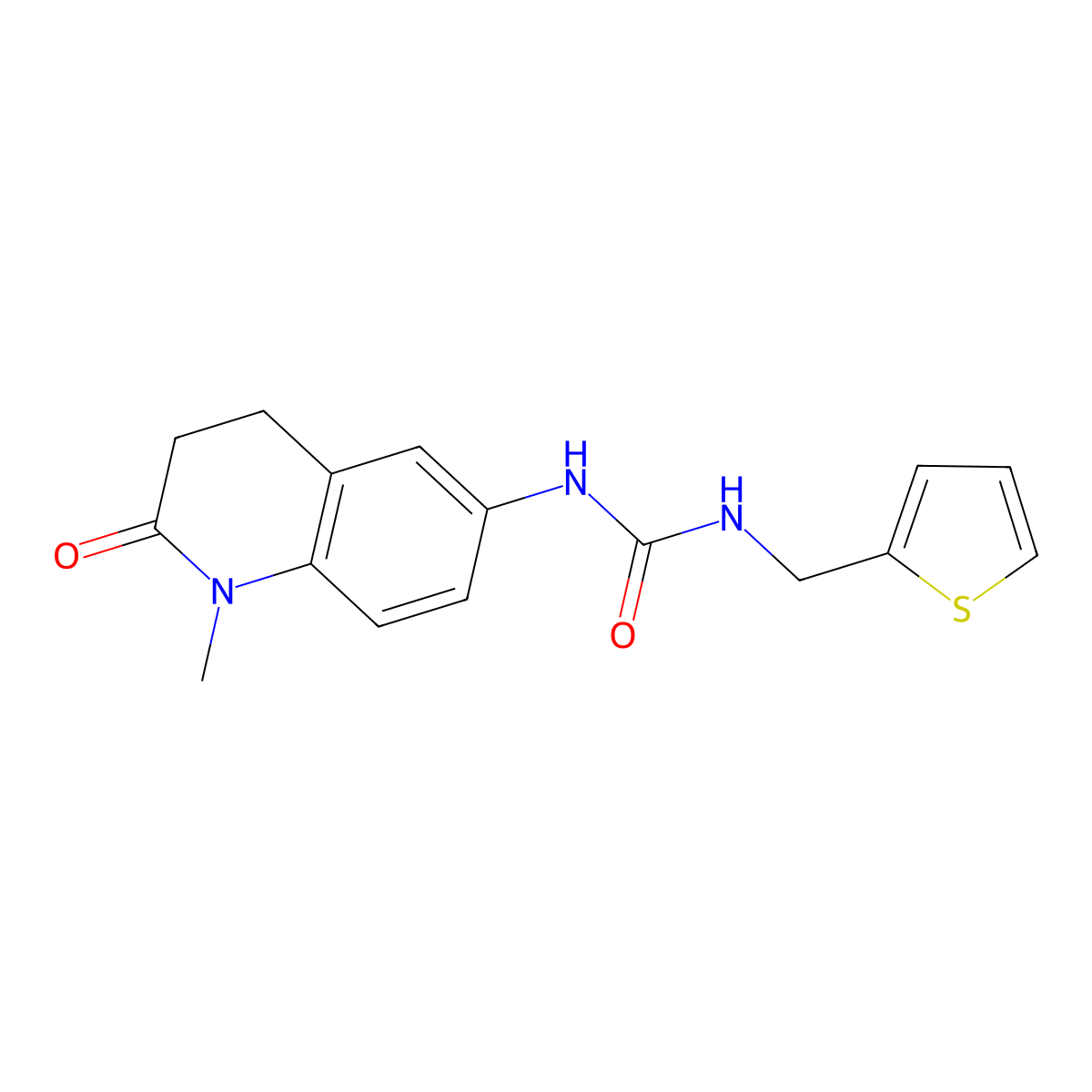 1-(1-Methyl-2-oxo-1,2,3,4-tetrahydroquinolin-6-yl)-3-(thiophen-2-ylmethyl)urea molecular structure, CAS 1170178-89-8