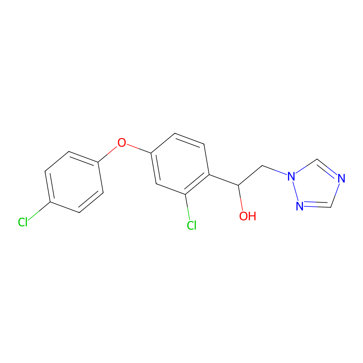 Difenoconazole-alcohol molecular structure, CAS 117018-19-6