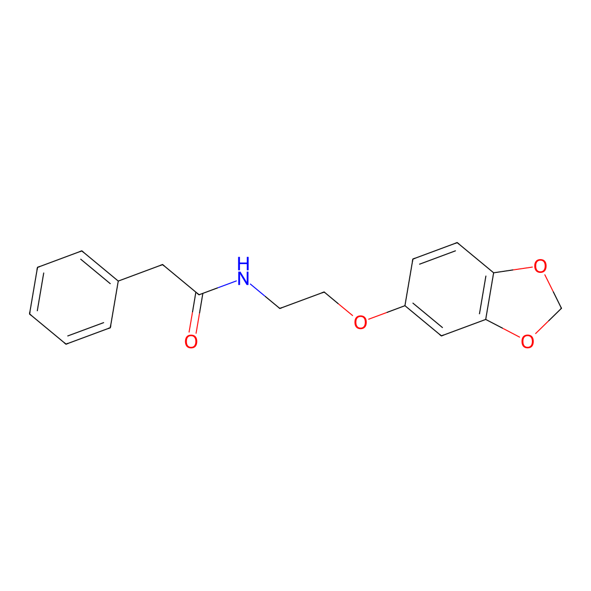N-(2-(benzo[d][1,3]dioxol-5-yloxy)ethyl)-2-phenylacetamide molecular structure, CAS 1170181-00-6