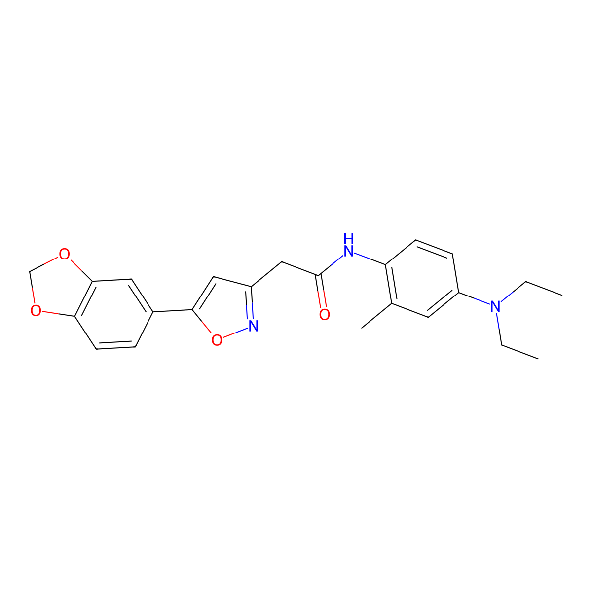 2-(5-(benzo[d][1,3]dioxol-5-yl)isoxazol-3-yl)-N-(4-(diethylamino)-2-methylphenyl)acetamide molecular structure, CAS 1170182-13-4