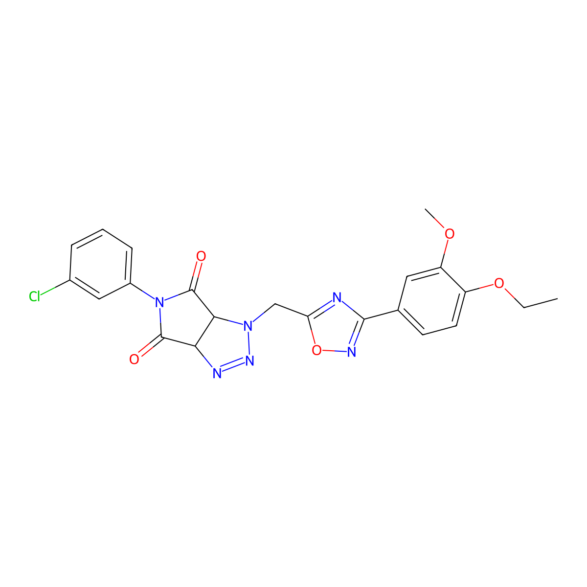 5-(3-chlorophenyl)-1-((3-(4-ethoxy-3-methoxyphenyl)-1,2,4-oxadiazol-5-yl)methyl)-1,6a-dihydropyrrolo[3,4-d][1,2,3]triazole-4,6(3aH,5H)-dione molecular structure, CAS 1170183-89-7
