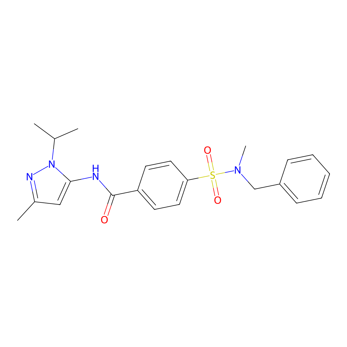 4-(N-benzyl-N-methylsulfamoyl)-N-(1-isopropyl-3-methyl-1H-pyrazol-5-yl)benzamide molecular structure, CAS 1170187-69-5