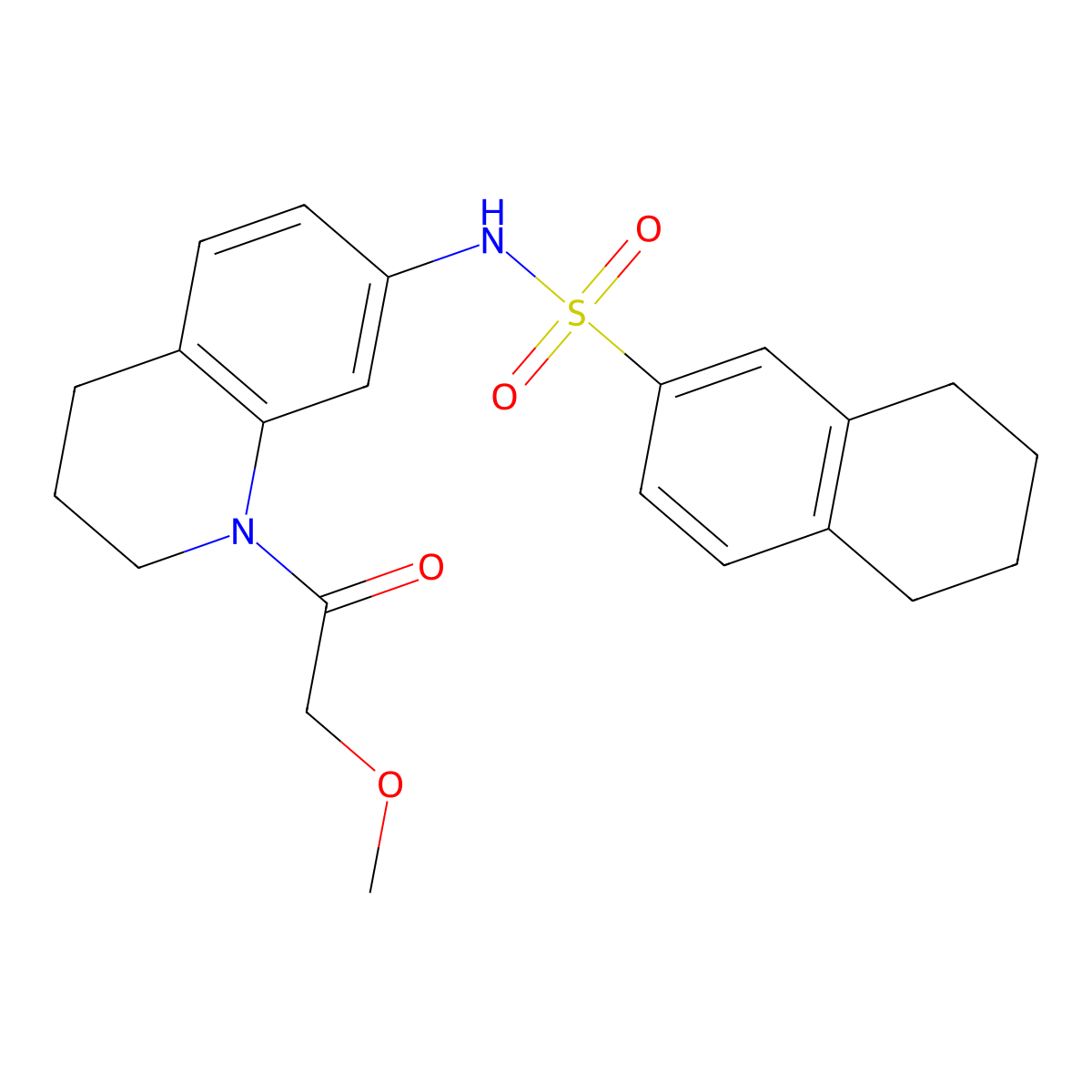 N-[1-(2-methoxyacetyl)-1,2,3,4-tetrahydroquinolin-7-yl]-5,6,7,8-tetrahydronaphthalene-2-sulfonamide molecular structure, CAS 1170188-49-4