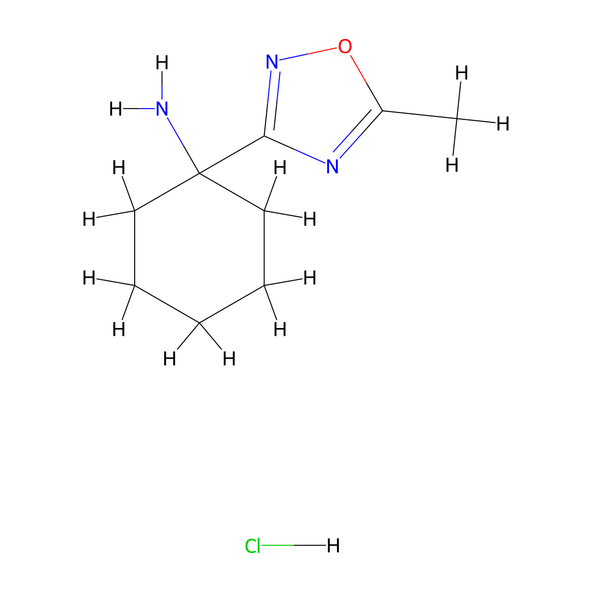 1-(5-Methyl-1,2,4-oxadiazol-3-yl)cyclohexan-1-amine hydrochloride molecular structure, CAS 1170193-75-5