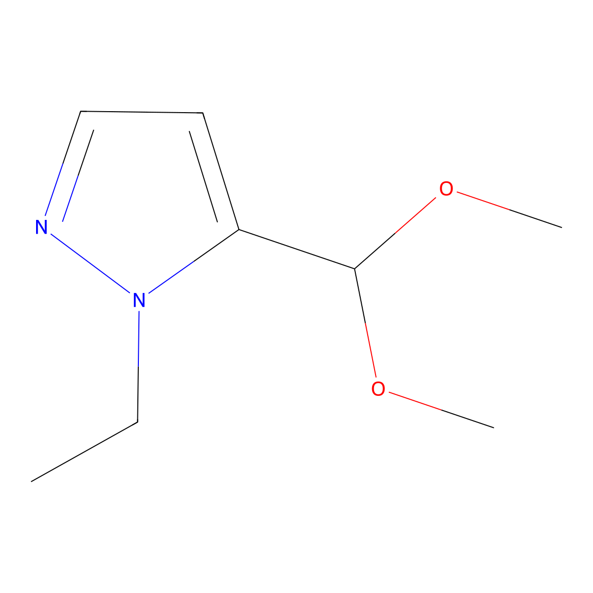 5-(Dimethoxymethyl)-1-ethyl-1H-pyrazole molecular structure, CAS 1170194-07-6