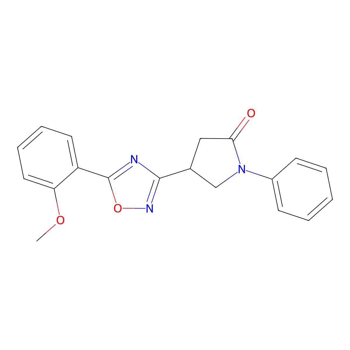 4-[5-(2-Methoxyphenyl)-1,2,4-oxadiazol-3-yl]-1-phenylpyrrolidin-2-one molecular structure, CAS 1170197-84-8