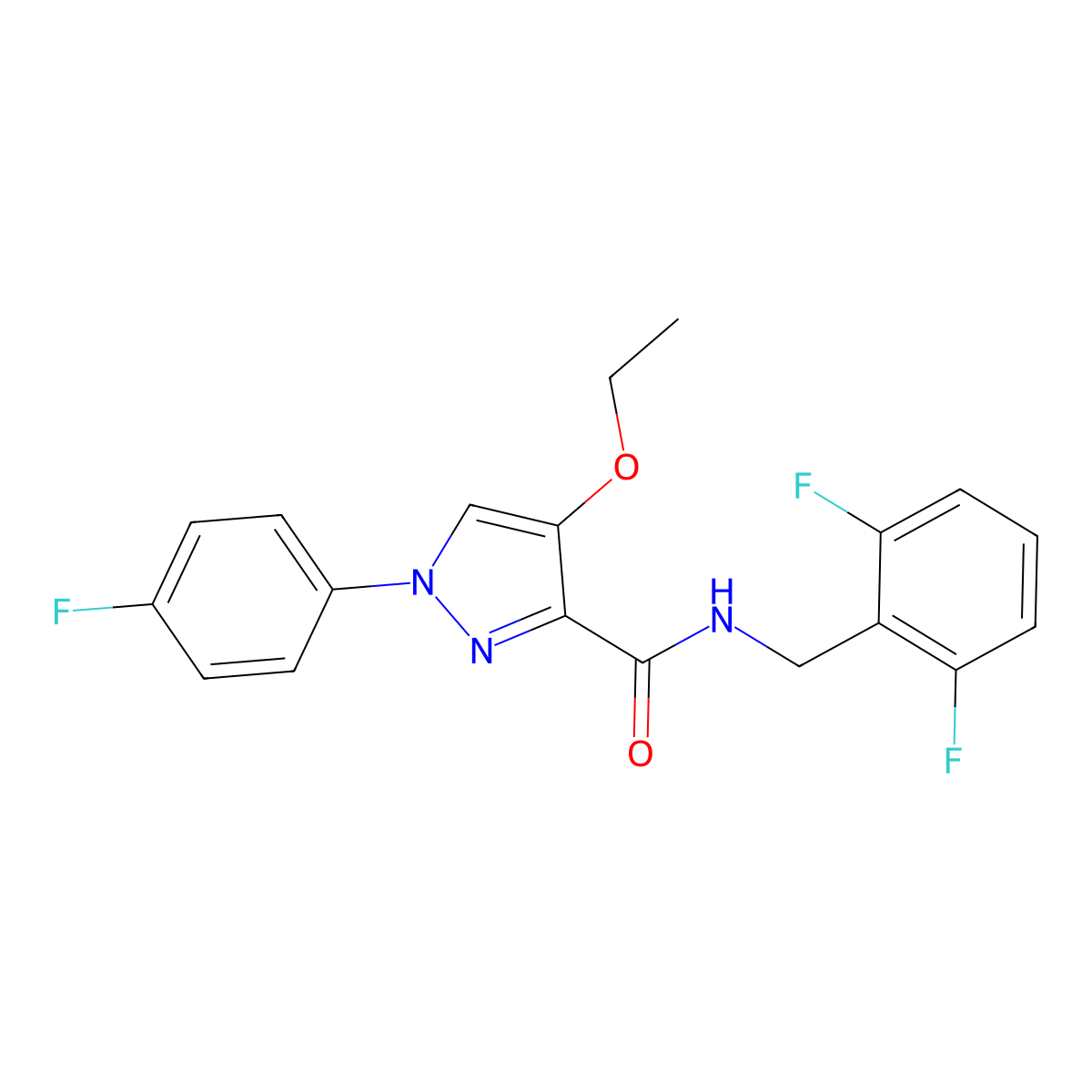 N-(2,6-difluorobenzyl)-4-ethoxy-1-(4-fluorophenyl)-1H-pyrazole-3-carboxamide molecular structure, CAS 1170198-38-5