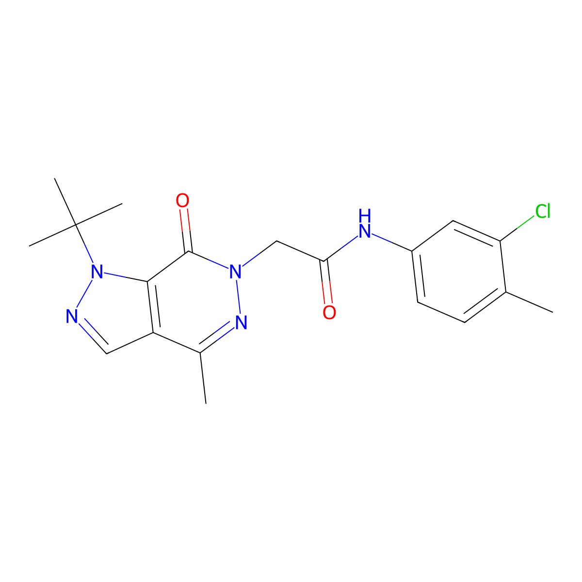 2-(1-(tert-butyl)-4-methyl-7-oxo-1H-pyrazolo[3,4-d]pyridazin-6(7H)-yl)-N-(3-chloro-4-methylphenyl)acetamide molecular structure, CAS 1170199-31-1