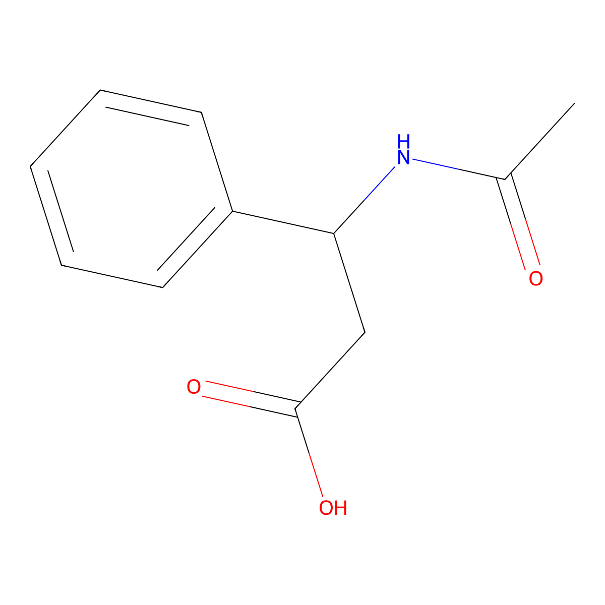 (3S)-3-acetamido-3-phenylpropanoic acid molecular structure, CAS 117020-33-4