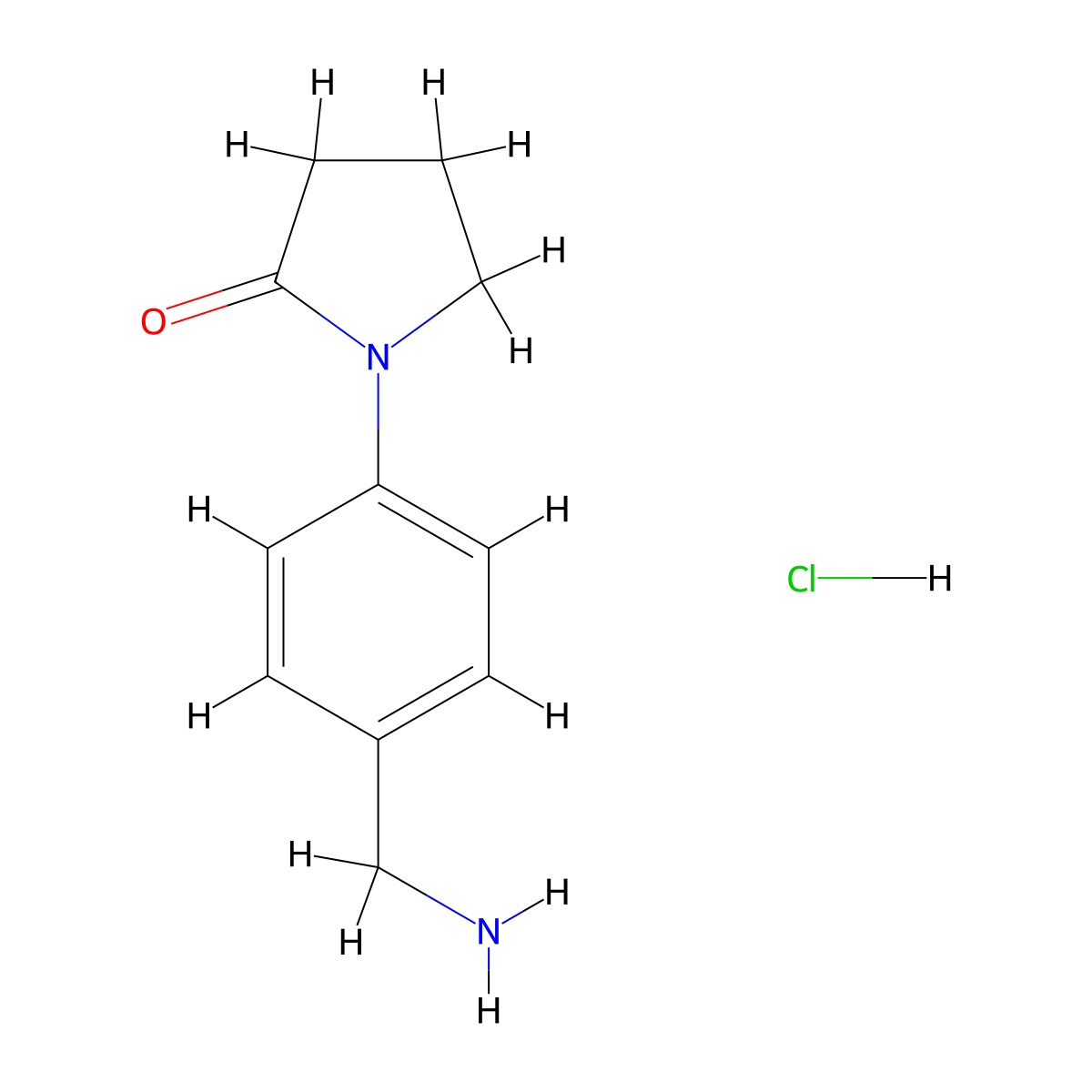 1-(4-(Aminomethyl)phenyl)pyrrolidin-2-one hydrochloride molecular structure, CAS 1170201-85-0