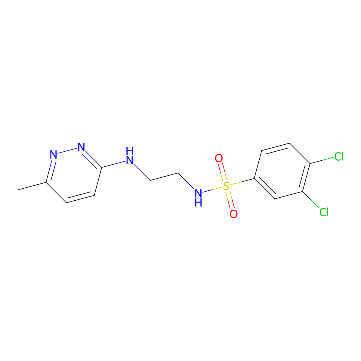 3,4-dichloro-N-(2-((6-methylpyridazin-3-yl)amino)ethyl)benzenesulfonamide molecular structure, CAS 1170202-57-9
