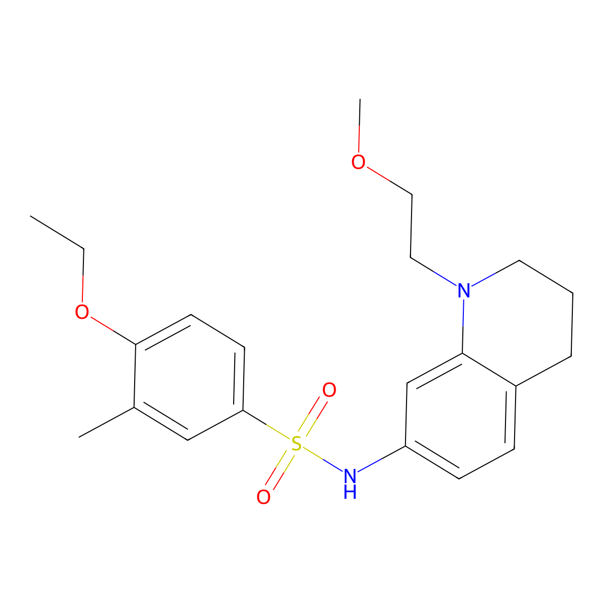 4-ethoxy-N-(1-(2-methoxyethyl)-1,2,3,4-tetrahydroquinolin-7-yl)-3-methylbenzenesulfonamide molecular structure, CAS 1170209-22-9