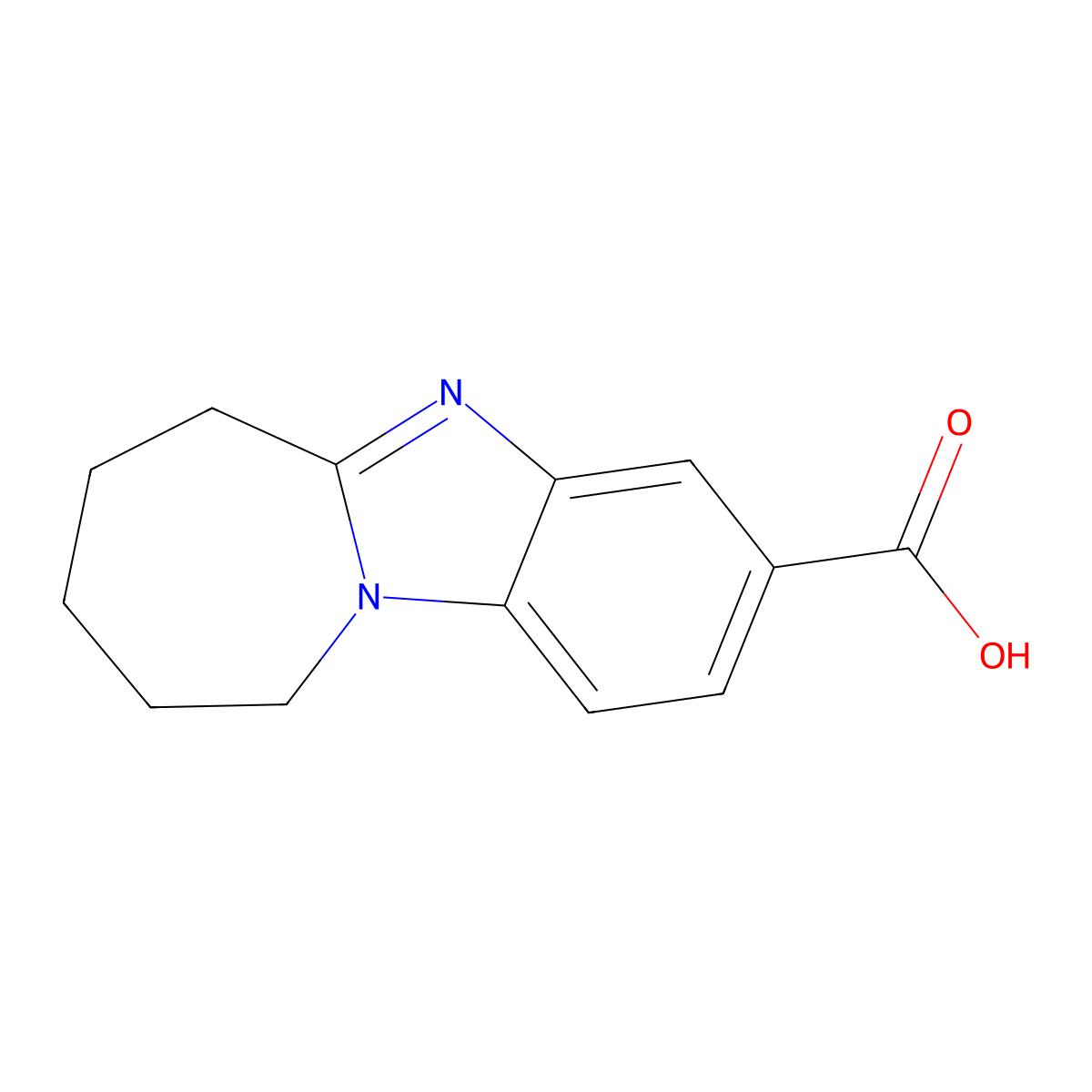 7,8,9,10-Tetrahydro-6H-azepino-[1,2-a]benzimidazole-3-carboxylic acid molecular structure, CAS 1170209-76-3