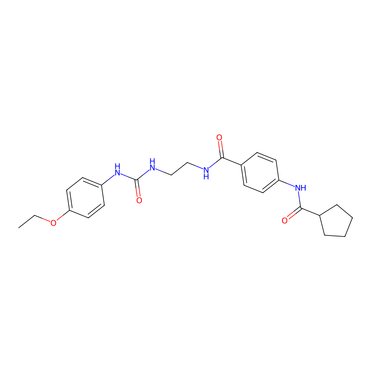 4-(cyclopentanecarboxamido)-N-(2-(3-(4-ethoxyphenyl)ureido)ethyl)benzamide molecular structure, CAS 1170210-78-2