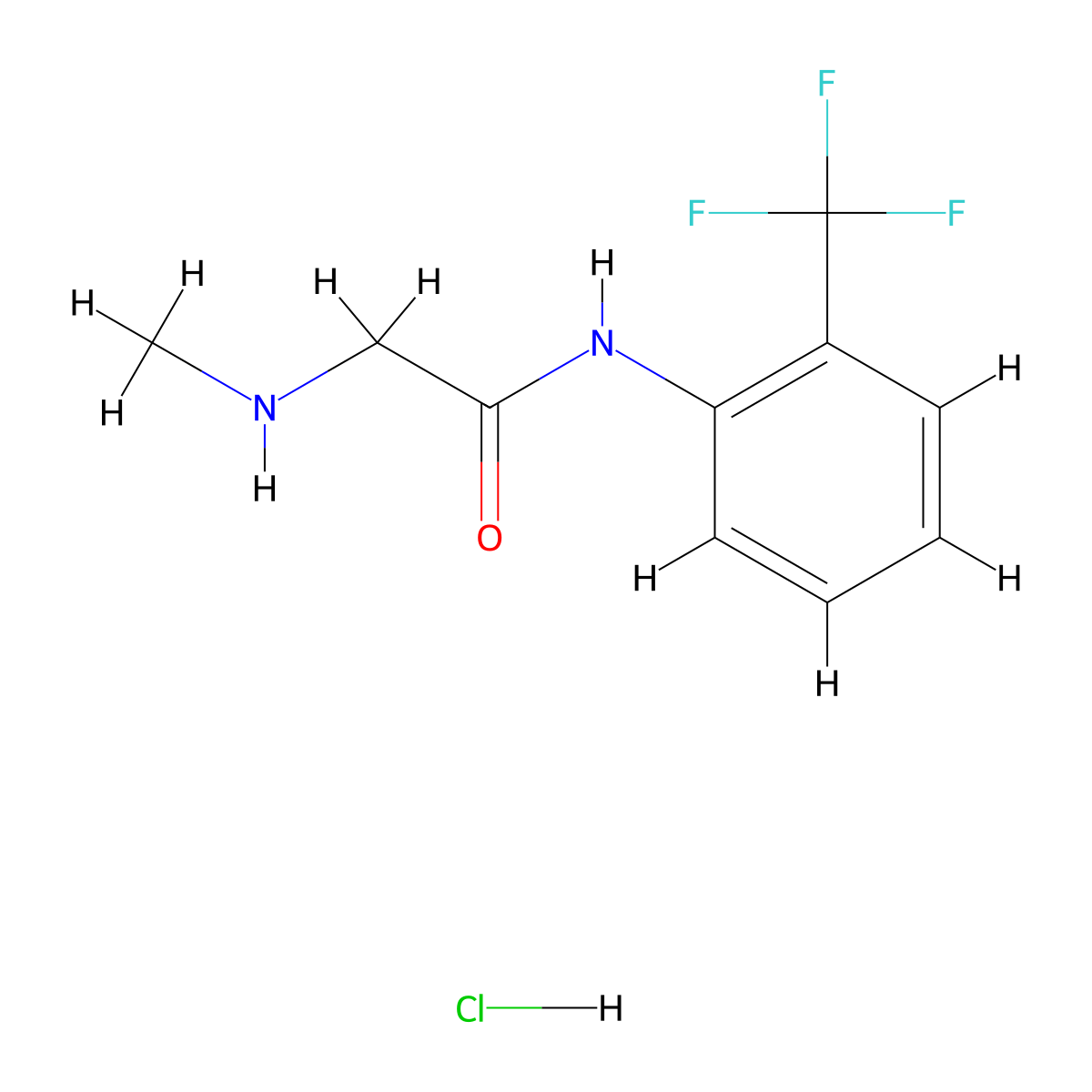 2-(methylamino)-N-[2-(trifluoromethyl)phenyl]acetamide hydrochloride molecular structure, CAS 1170211-32-1