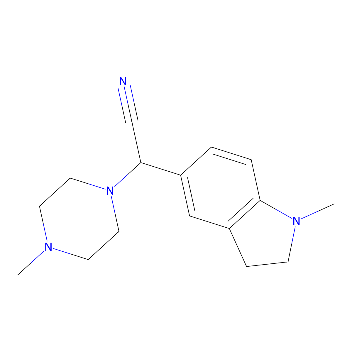 2-(1-Methylindolin-5-yl)-2-(4-methylpiperazin-1-yl)acetonitrile molecular structure, CAS 1170211-74-1