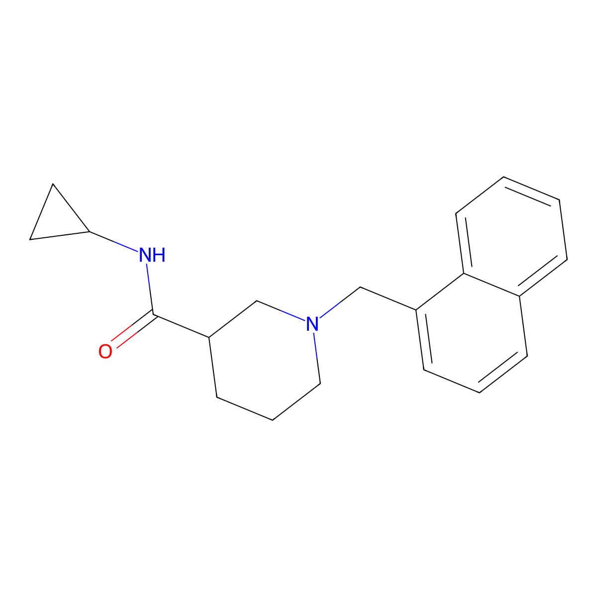 N-cyclopropyl-1-[(naphthalen-1-yl)methyl]piperidine-3-carboxamide molecular structure, CAS 1170213-92-9