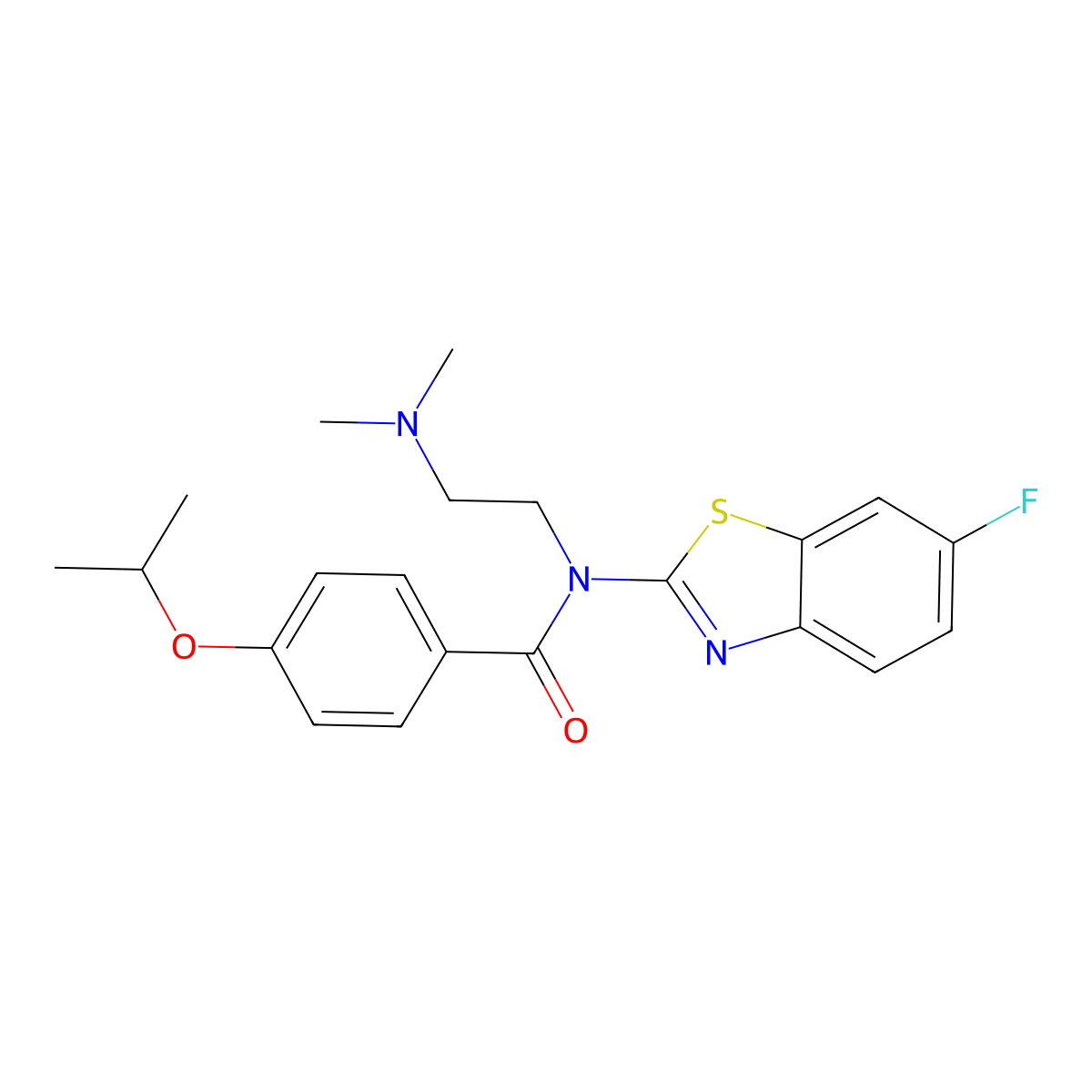N-[2-(Dimethylamino)ethyl]-N-(6-fluoro-2-benzothiazolyl)-4-(1-methylethoxy)benzamide molecular structure, CAS 1170215-22-1