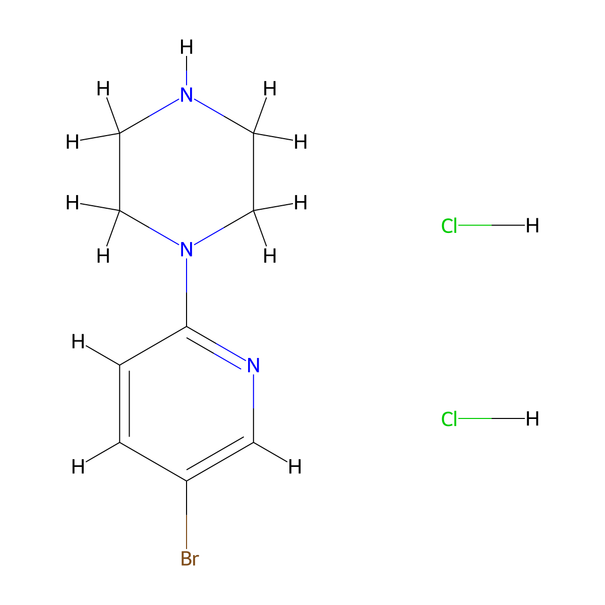 1-(5-Bromopyridin-2-yl)piperazine dihydrochloride molecular structure, CAS 1170221-91-6