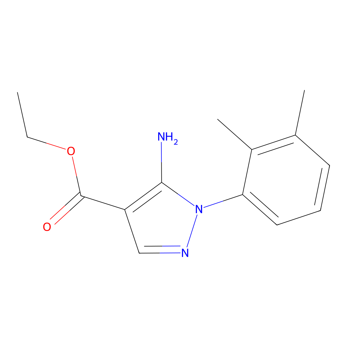 ethyl 5-amino-1-(2,3-dimethylphenyl)-1H-pyrazole-4-carboxylate molecular structure, CAS 1170223-12-7