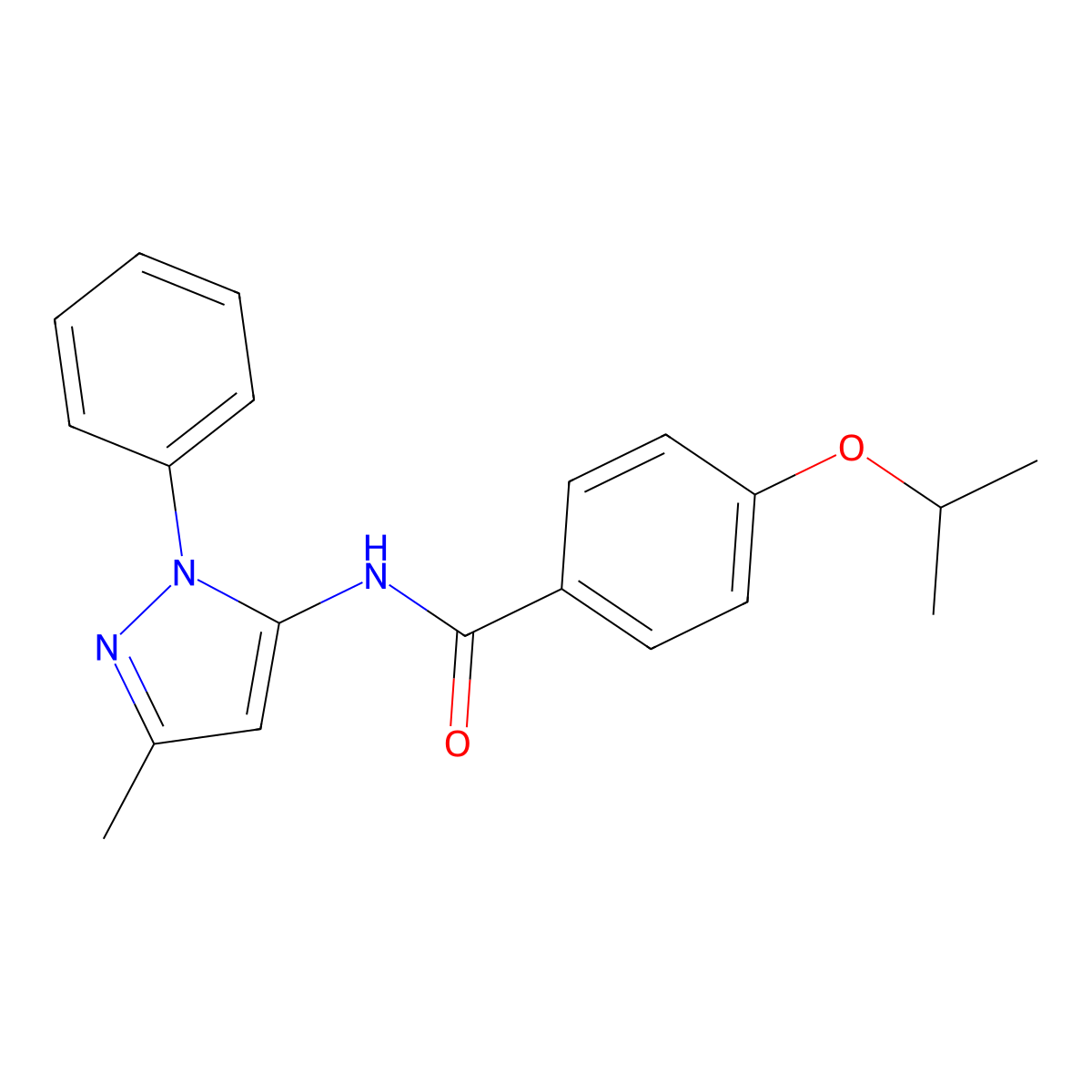 4-isopropoxy-N-(3-methyl-1-phenyl-1H-pyrazol-5-yl)benzamide molecular structure, CAS 1170224-17-5
