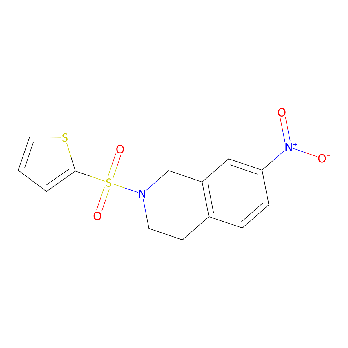 7-Nitro-2-(thiophene-2-sulfonyl)-1,2,3,4-tetrahydroisoquinoline molecular structure, CAS 1170229-59-0