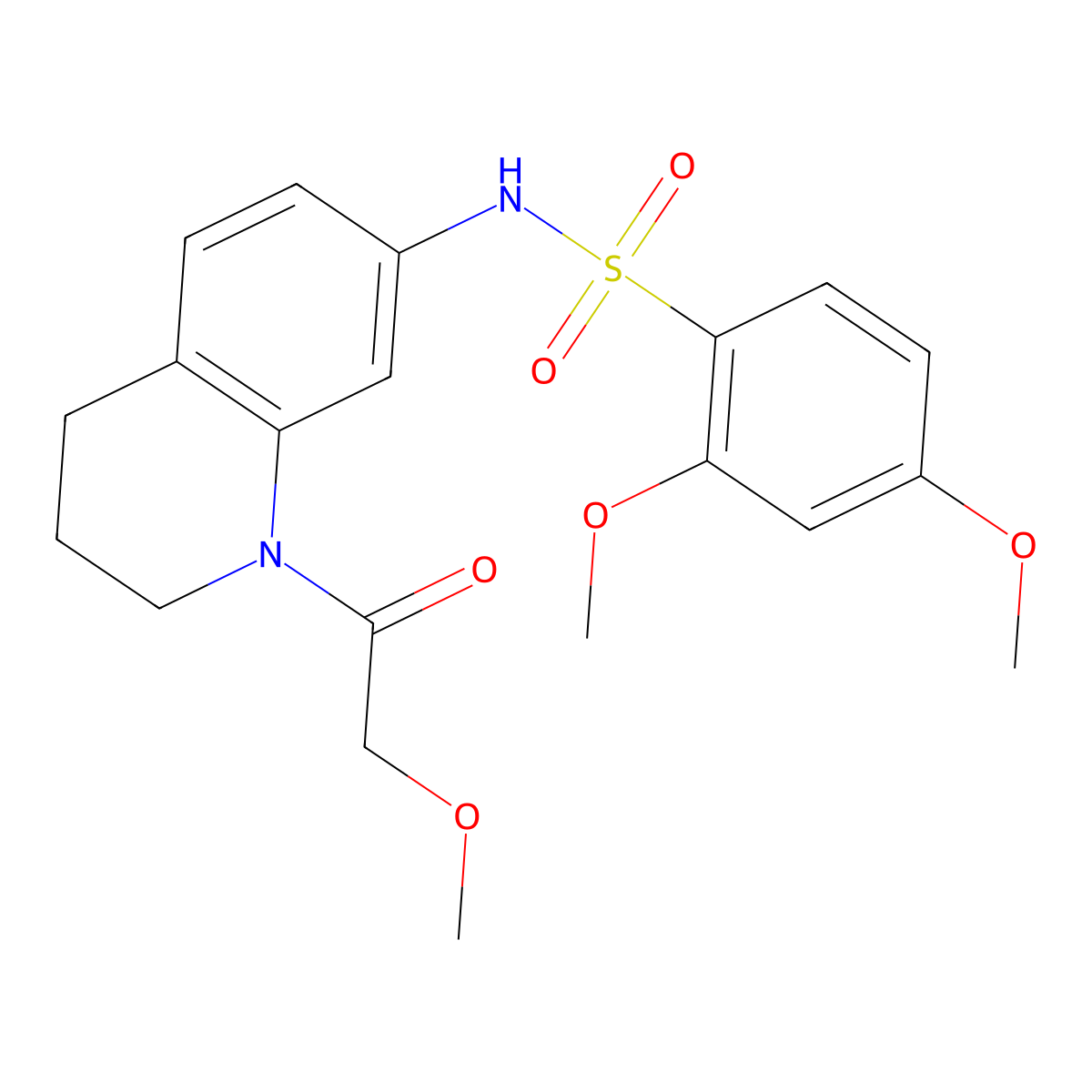 2,4-dimethoxy-N-(1-(2-methoxyacetyl)-1,2,3,4-tetrahydroquinolin-7-yl)benzenesulfonamide molecular structure, CAS 1170231-66-9