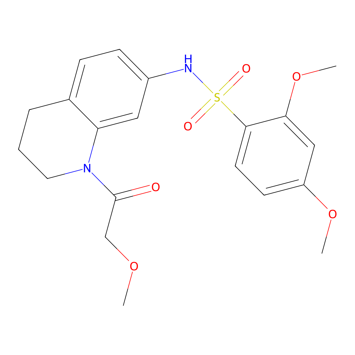 2,4-dimethoxy-N-(1-(2-methoxyacetyl)-1,2,3,4-tetrahydroquinolin-7-yl)benzenesulfonamide molecular structure, CAS 1170231-66-9