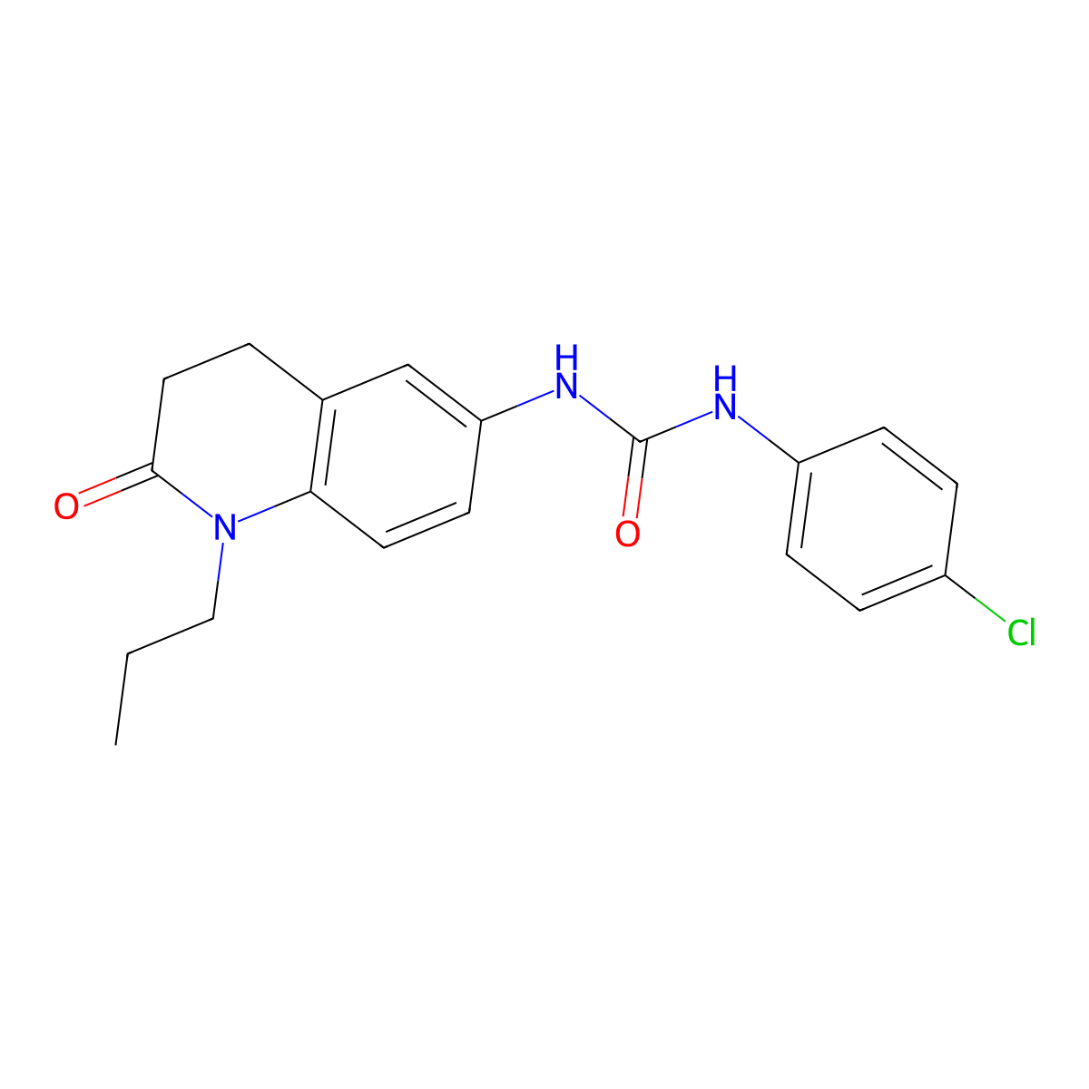 1-(4-Chlorophenyl)-3-(2-oxo-1-propyl-1,2,3,4-tetrahydroquinolin-6-yl)urea molecular structure, CAS 1170233-98-3