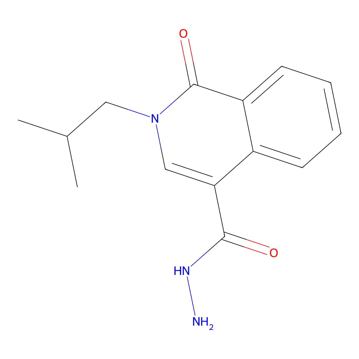2-Isobutyl-1-oxo-1,2-dihydroisoquinoline-4-carbohydrazide molecular structure, CAS 1170238-16-0