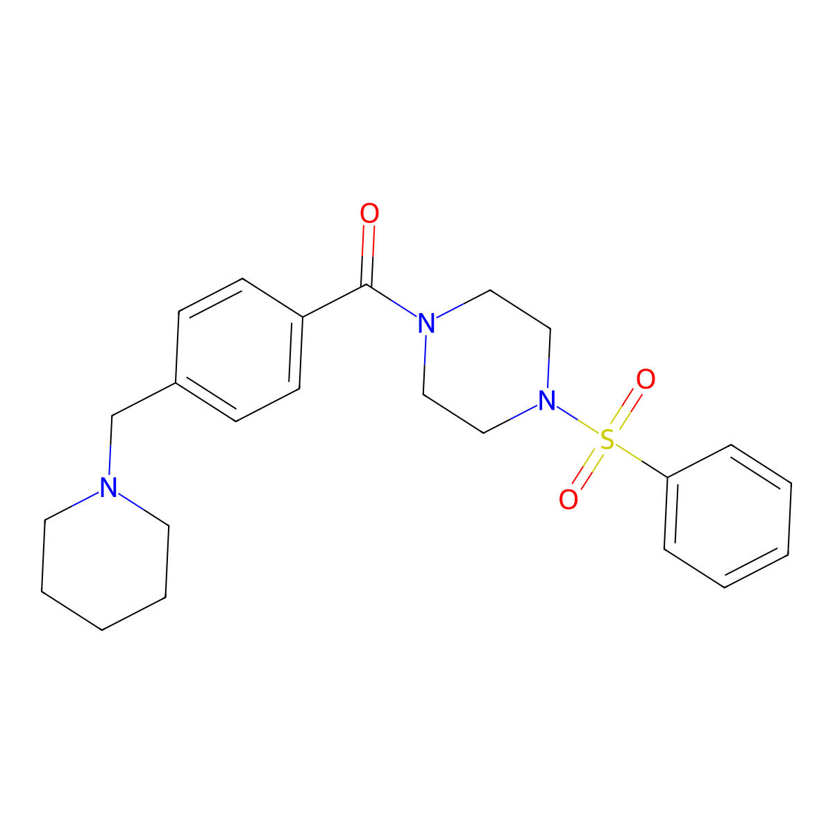 [4-(Phenylsulfonyl)piperazin-1-yl][4-(piperidin-1-ylmethyl)phenyl]methanone molecular structure, CAS 1170239-81-2