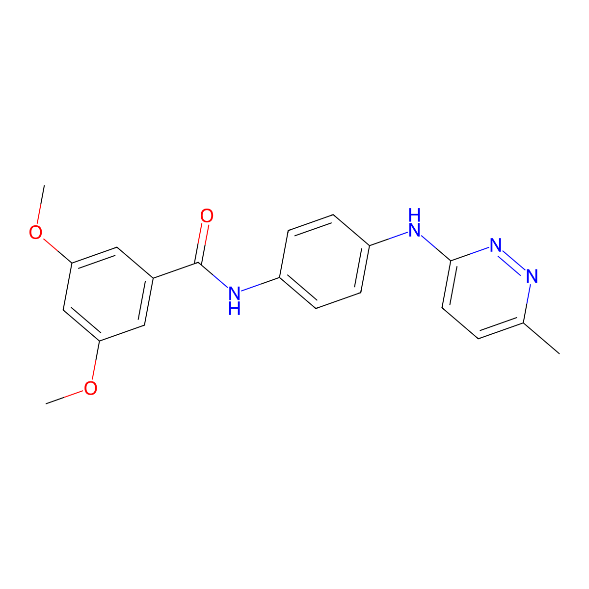 3,5-dimethoxy-N-(4-((6-methylpyridazin-3-yl)amino)phenyl)benzamide molecular structure, CAS 1170241-13-0