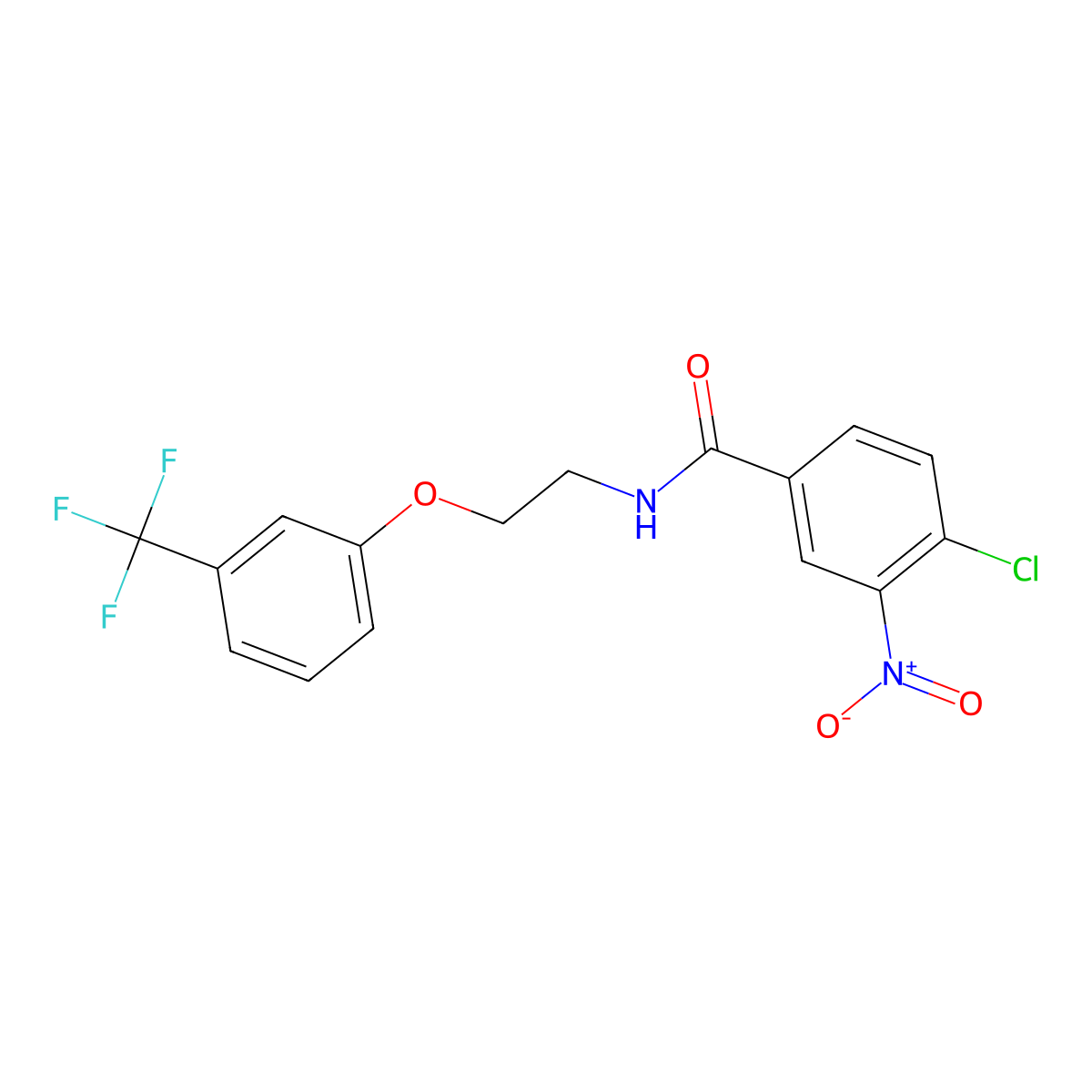 4-chloro-3-nitro-N-{2-[3-(trifluoromethyl)phenoxy]ethyl}benzamide molecular structure, CAS 1170242-11-1