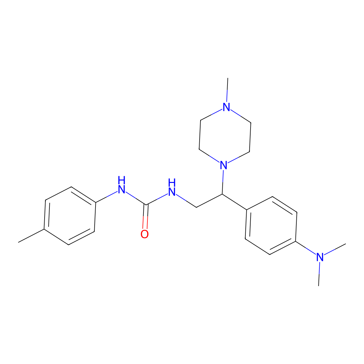 1-(2-(4-(Dimethylamino)phenyl)-2-(4-methylpiperazin-1-yl)ethyl)-3-(p-tolyl)urea molecular structure, CAS 1170242-44-0