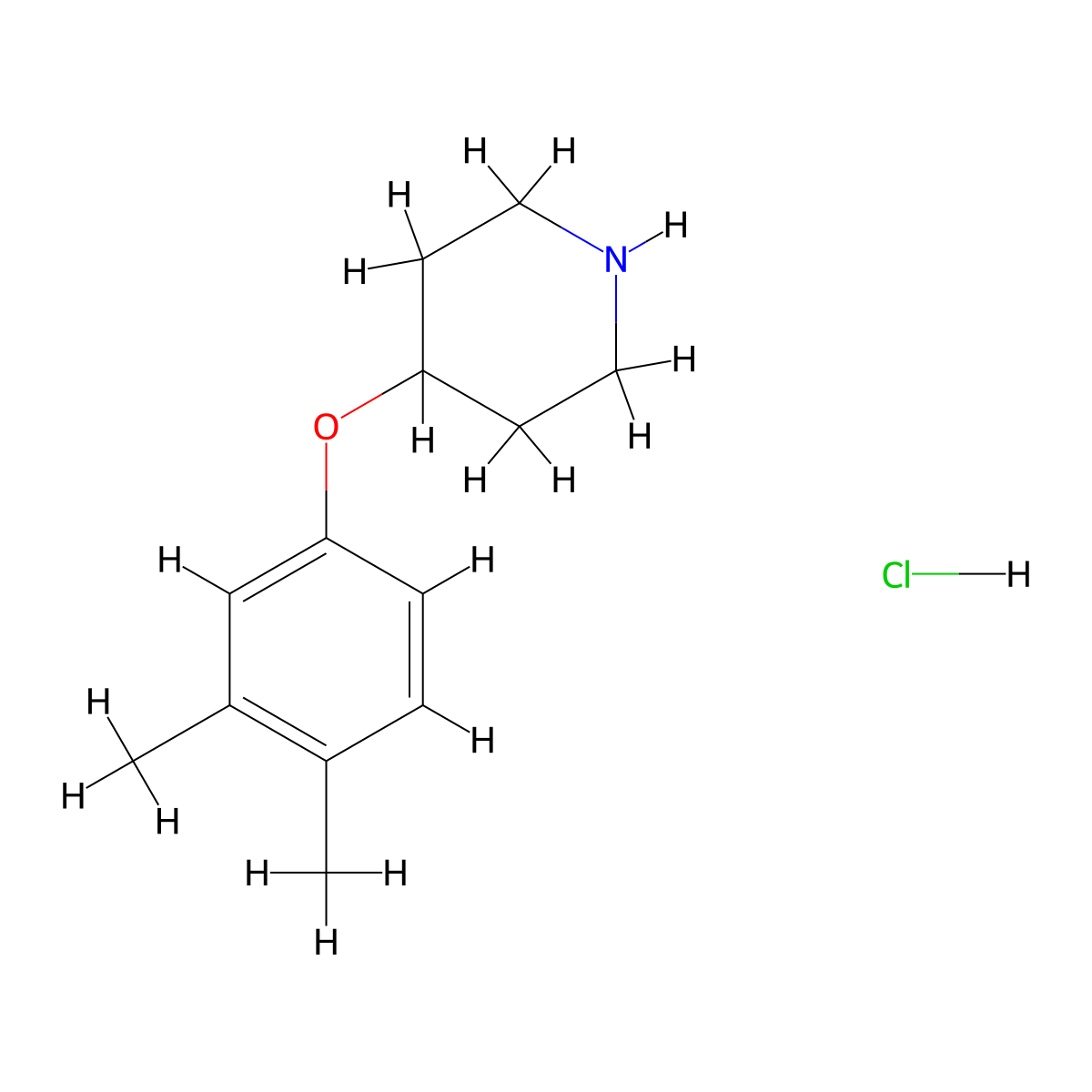 4-(3,4-Dimethylphenoxy)piperidine hydrochloride molecular structure, CAS 1170242-76-8
