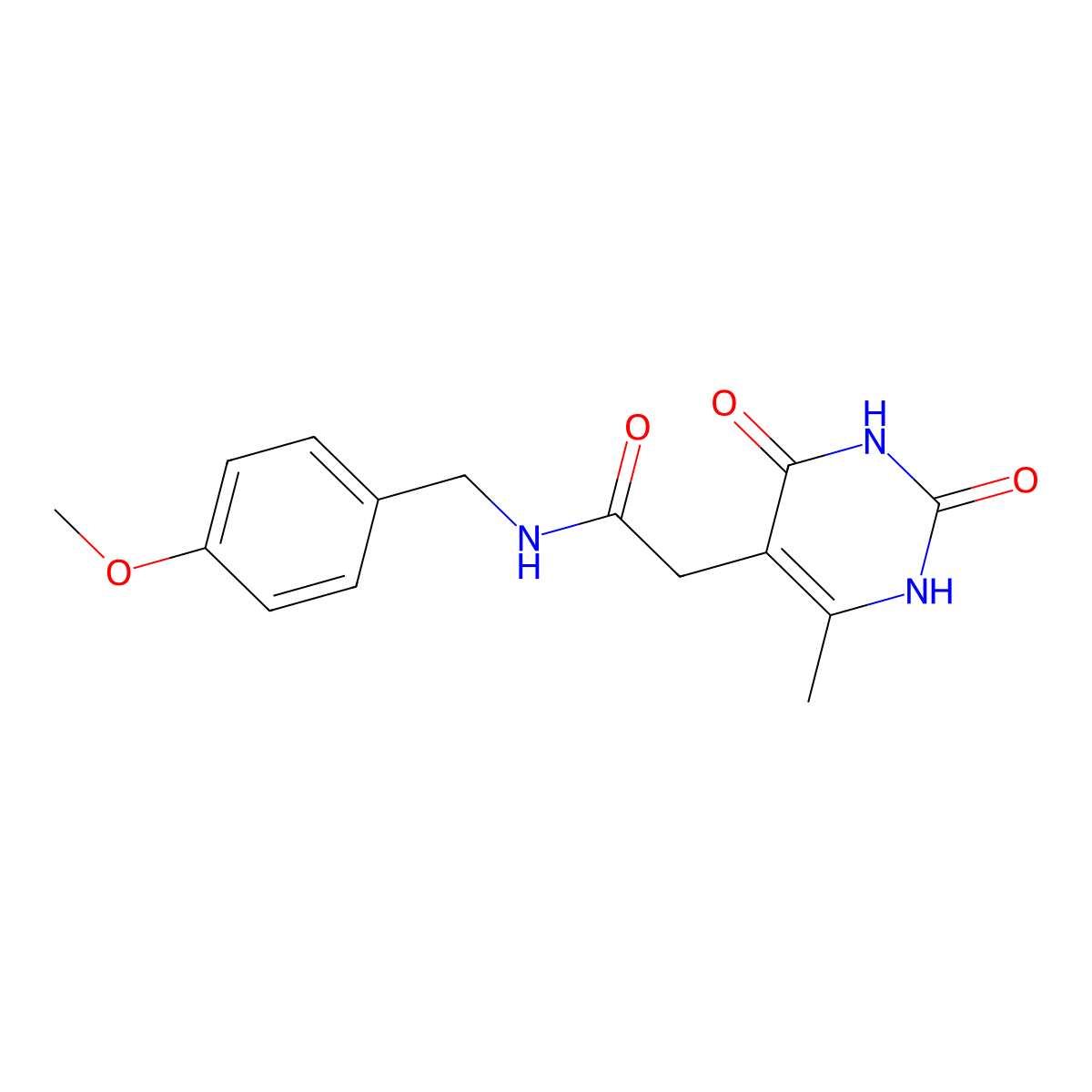 N-(4-methoxybenzyl)-2-(6-methyl-2,4-dioxo-1,2,3,4-tetrahydropyrimidin-5-yl)acetamide molecular structure, CAS 1170243-00-1