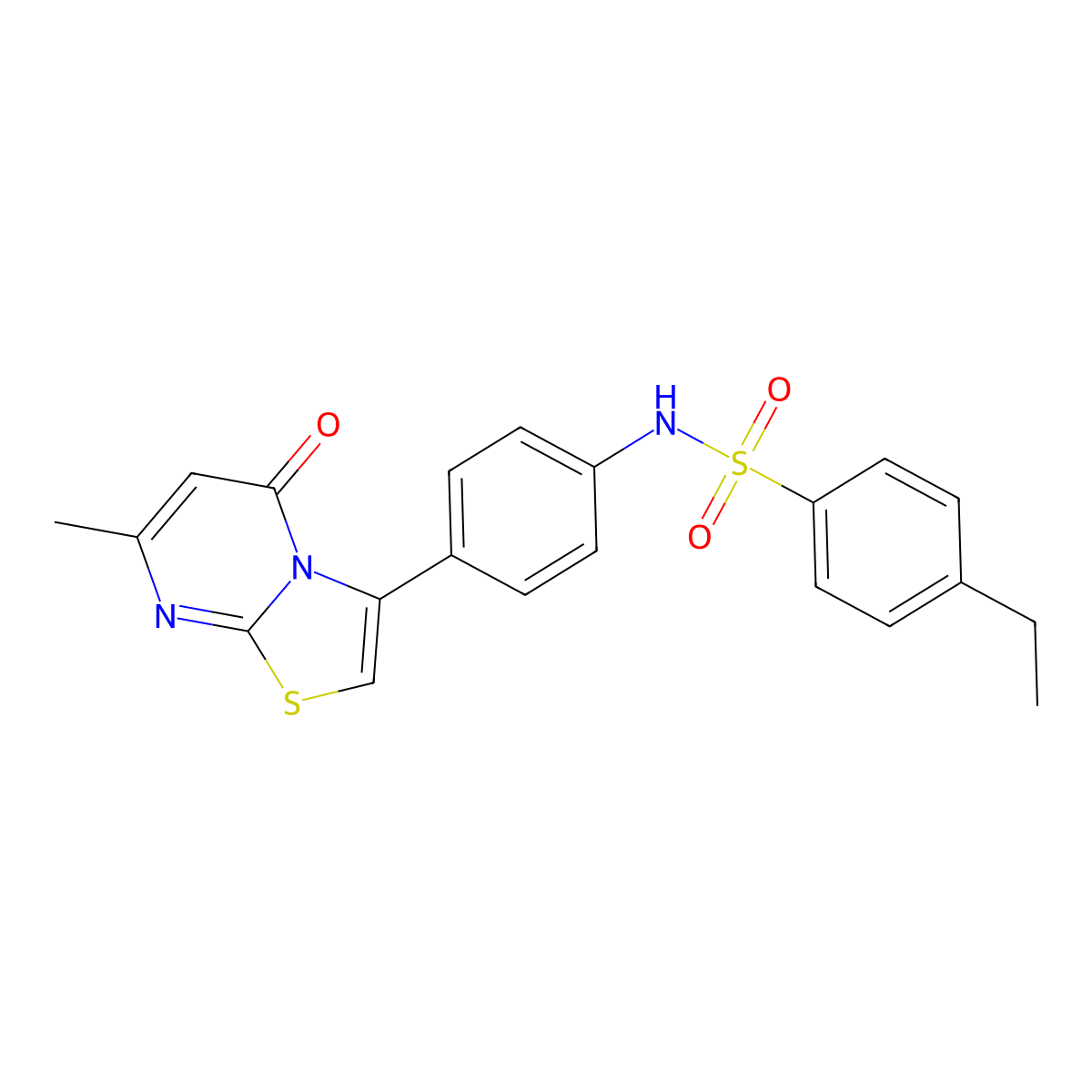 4-ethyl-N-(4-(7-methyl-5-oxo-5H-thiazolo[3,2-a]pyrimidin-3-yl)phenyl)benzenesulfonamide molecular structure, CAS 1170245-40-5