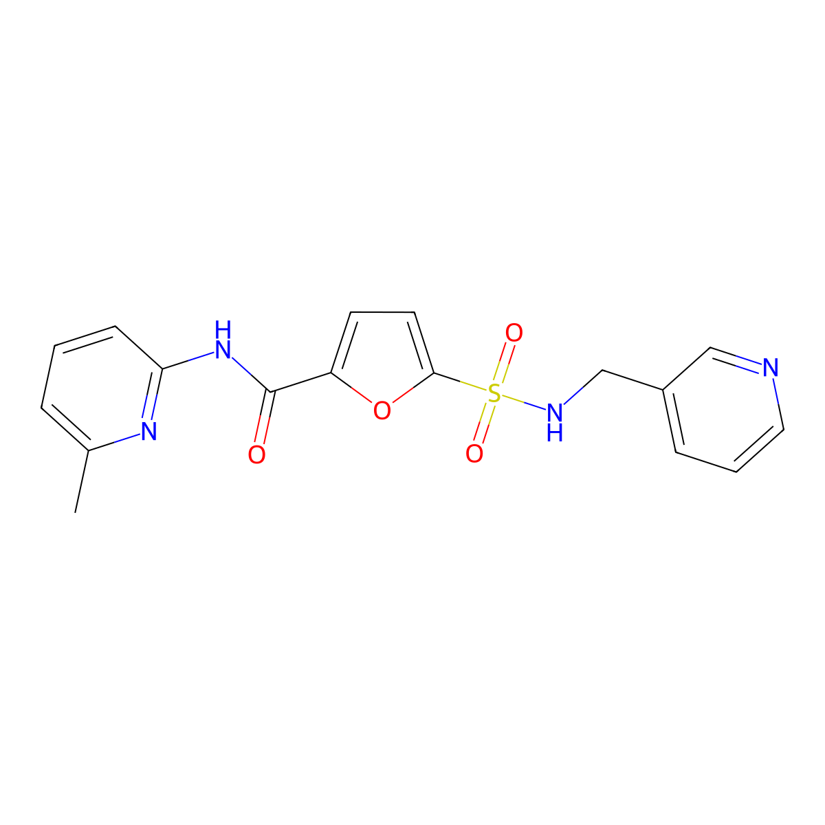 N-(6-methylpyridin-2-yl)-5-(N-(pyridin-3-ylmethyl)sulfamoyl)furan-2-carboxamide molecular structure, CAS 1170245-93-8
