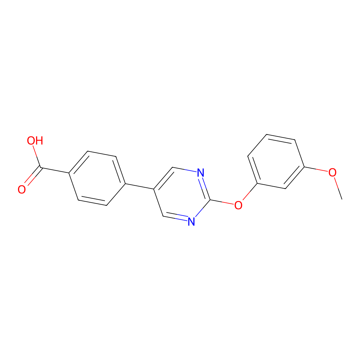 4-[2-(3-Methoxyphenoxy)pyrimidin-5-yl]benzoic acid molecular structure, CAS 1170248-52-8
