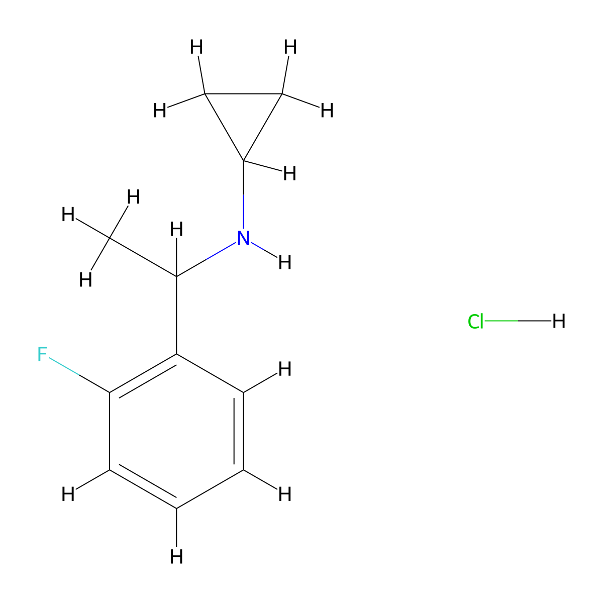 N-[1-(2-fluorophenyl)ethyl]cyclopropanamine hydrochloride molecular structure, CAS 1170249-65-6