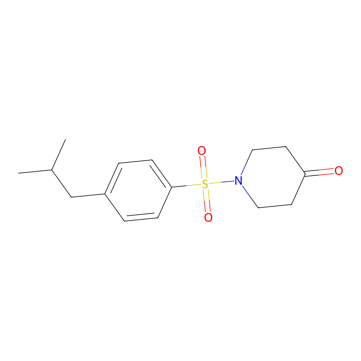 1-[(4-Isobutylphenyl)sulfonyl]piperidin-4-one molecular structure, CAS 1170250-98-2