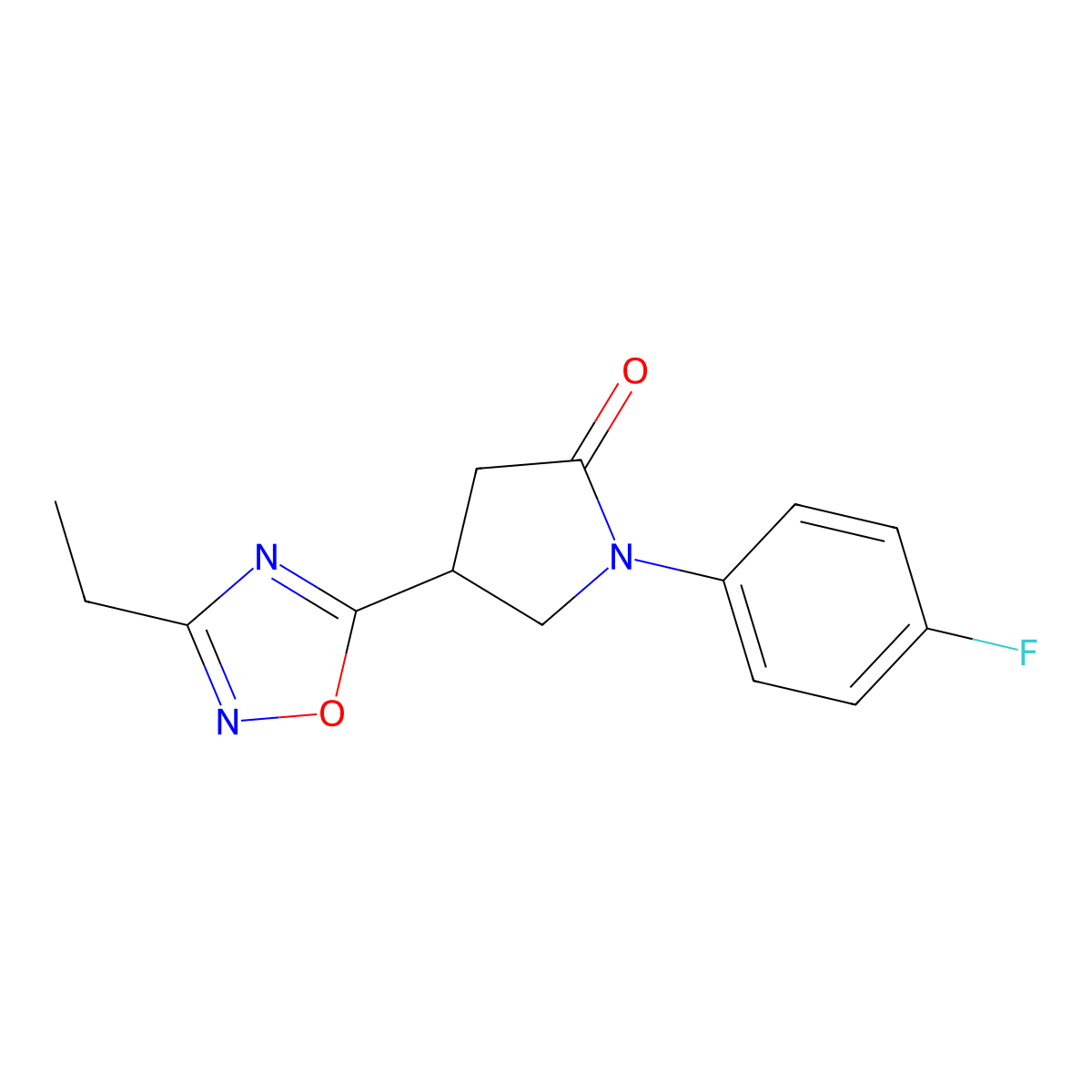 4-(3-Ethyl-1,2,4-oxadiazol-5-yl)-1-(4-fluorophenyl)pyrrolidin-2-one molecular structure, CAS 1170252-59-1